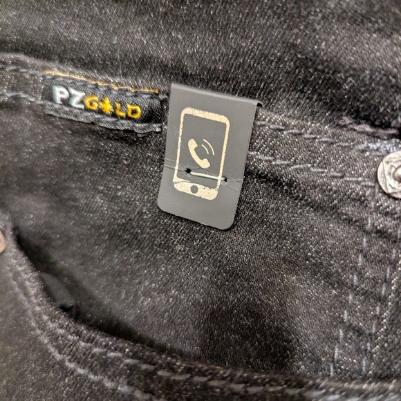 Point Zero GOLD Jeans W 56L 30 New with partial tags Black Denim - Picture 3 of 14